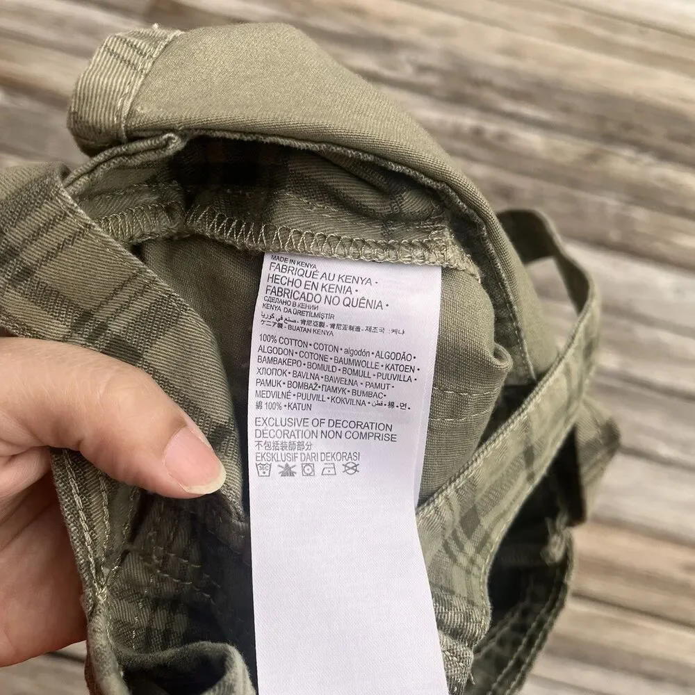 Levi’s Baby Overalls Plaid Green Shortalls Bib Shorts Toddler Cotton 4T 3-4 Yrs